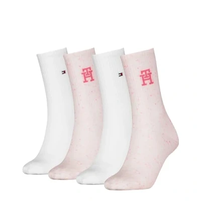 Afbeelding van Tommy Hilfiger Women SOCK Monogram 4 PACK Sokken, Dames, Maat: 35 38, Light pink
