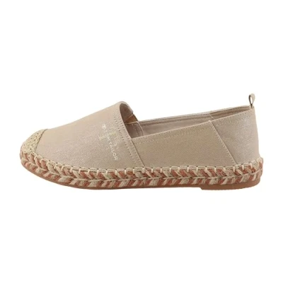 Afbeelding van TOM Tailor Licence Flache IN Glanzoptik Espadrilles, Dames, Maat: 40, Gold Polyester