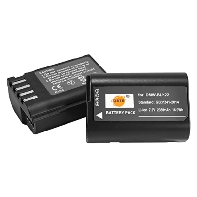 Afbeelding van DSTE 2PCS DMW BLK22 oplaadbare Li ion batterij compatibel met Panasonic Lumix S5 DC S5K S5GK