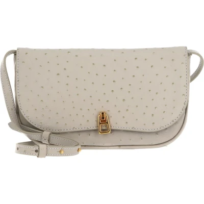 Afbeelding van COCCINELLE Leren Schoudertas Magie Ostrich Mini Crossover Bag Gelso Beige