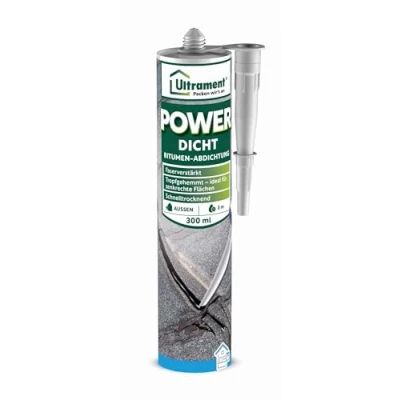 Afbeelding van Ultrament Power Dicht Bitumen afdichting 300 ml, universele voor buiten, gebruiksklaar, extreem flexibel en sneldrogend