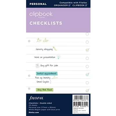 Afbeelding van Filofax 344005 afsprakenplanner, Clipbook Personal To do, wit