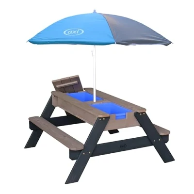 Afbeelding van Speelhuis AXI Nick Zand &amp; Water Picknicktafel Antraciet/grijs