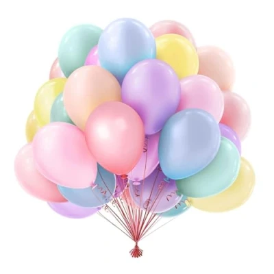 Afbeelding van Ballonnen pastel, 50 stuks, 10 kleuren, 25 cm, kleurrijke slinger, ballonnen, verjaardag, decoratie, bruiloft, feestdecoratie