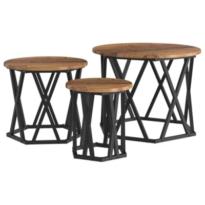 Afbeelding van vidaXL Oud hout Massief en metaal Medium Duurzaam