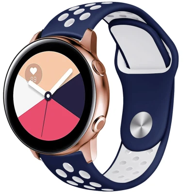 Afbeelding van Siliconen sport bandje Galaxy Watch 40/42mm / Active 2 42/44mm 3 41mm Blauw iMoshion En TPU (zacht)