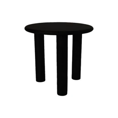 Afbeelding van HSM Collection Bijzettafel rond pilaar 50x50x45 Zwart Mangohout