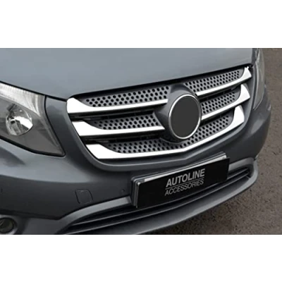 Afbeelding van Chrome Grille Accent Trim Set Covers voor Vito W447 (2015 20)