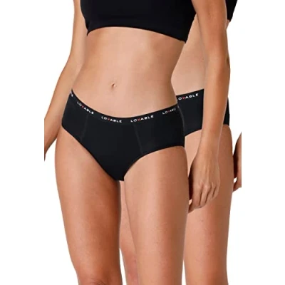 Afbeelding van Lovable 2 stuks slips voor de menstruatiecyclus, medium doorstroming, slips, bi pack, dames, stuks, Zwart, S