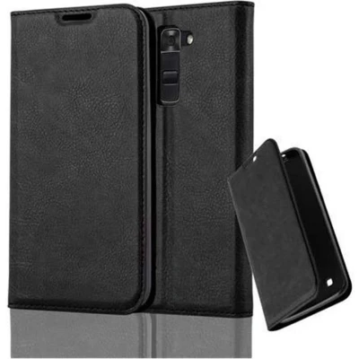 Afbeelding van Cadorabo Hoesje geschikt voor LG K7 2017 in ZWARTE NACHT Beschermhoes met magnetische sluiting, standfunctie en kaartvakje Book Case Cover Etui