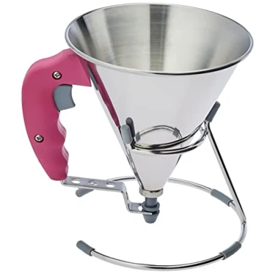 Afbeelding van De Buyer Kwik RVS Mini Zuigertrechter, 0,8 liter, siliconen, fuchsia, 17,4 x 15,8 cm