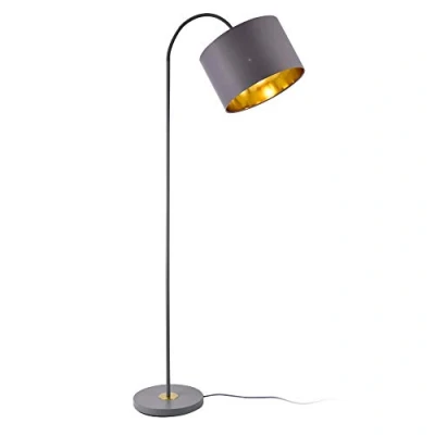Afbeelding van Vloerlamp Toledo staande lamp metaal stof 173 cm E27 grijs