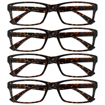 Afbeelding van De Lezen Bril Bedrijf Bruin Tortoiseshell Lezers Waarde 4 Pack Mens Womens UVR4092BR +2.00
