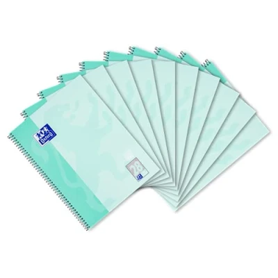 Afbeelding van Oxford Collegeblok A4 geruit, 80 vellen, geperforeerd, mint, 10 stuks