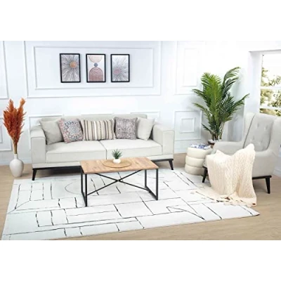 Afbeelding van Surya Rundvik Abstract tapijt vloerkleden, woonkamer, eetkamer, lounge, nachtkastje modern marmeren tapijt, zachte luxe, gemakkelijk te onderhouden middelgrote pool, groot 160 x 213 cm