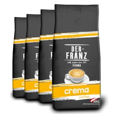 Afbeelding van Der Franz Crema koffie, intensiteit 4/5, 100% Arabica, gemalen, 4x 1000 g