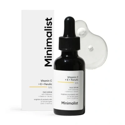 Afbeelding van Minimalist 16% vitamine C serum met E en ferulazuur ter verbetering van de helderheid, wit, 20 ml (1 stuk)