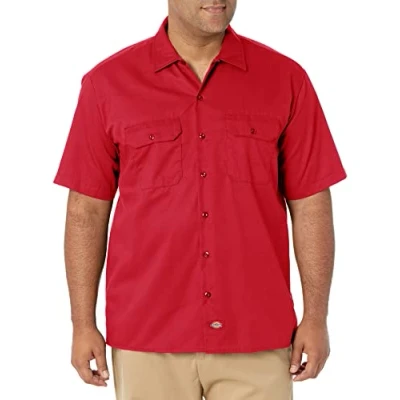 Afbeelding van Dickies Mannen korte mouw werk casual shirt, Rood (Engels Rood), L