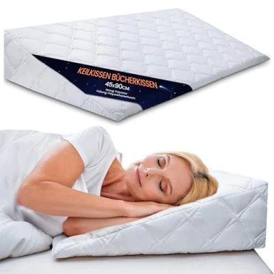 Afbeelding van Keilkussen Bed en Sofa Rugkussen Hoofdeinde 45x90 cm Schuimstof Reflux Kussen Volwassenen Matraskeil Wedge Leeskussen Baby Bedkeil