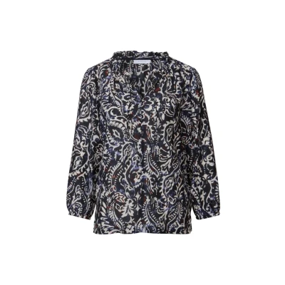 Afbeelding van Street One Studio Gemusterte MIT RÜSCHEN Blouse, Dames, Maat: 46, Blau