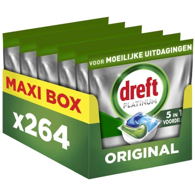 Afbeelding van 4x Dreft Vaatwastabletten Platinum All In One Original 66 stuks