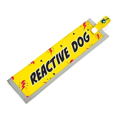Afbeelding van dogkit REACTIVE DOG Space Awareness Sleeve voor reactieve nerveuze honden, reflecterend, waterdicht, dubbelzijdige instapper de hondenriem (geel en roze)