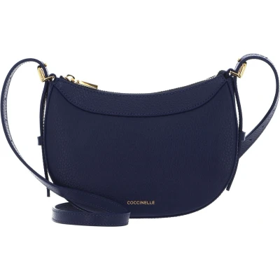 Afbeelding van COCCINELLE Leren Schoudertas Whisper Grained Leather Mini Bag Royal Blue Blauw
