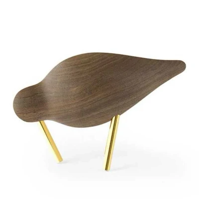 Afbeelding van Normann Copenhagen Shorebird Vogel Decoratie Small Walnoot Messing