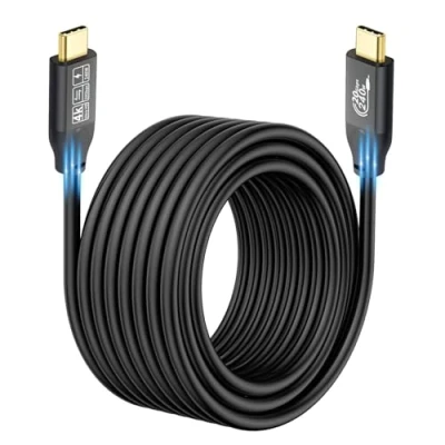 Afbeelding van YIWENTEC USB C kabel naar 3.2 stekker Gen2 X 2 type oplaadkabel 20 Gbps gegevensoverdracht, 240 W 48 V/5 A snellaadkabel, 4K @ 60 Hz video overdracht (5 m)