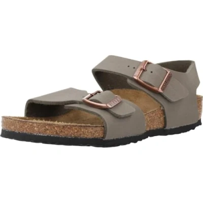 Afbeelding van Birkenstock NEW YORK KIDS Unisex Sandalen voor kinderen, Maat: 30, Stone Hoogwaardig imitatieleer