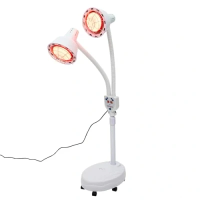Afbeelding van infrarood lamp rood licht pijnverlichting warmtestraler warmte intensieve behandeling 275W warmtelamp dubbele kop 360