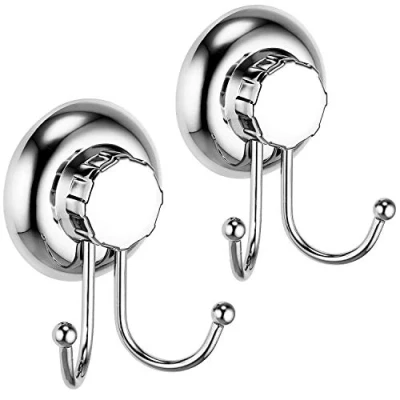 Afbeelding van MaxHold No Boren/Zuignap 2 Pack Dubbele Robe Hook Vaccum System Roestvrij Staal Nooit Roest Voor Badkamer &amp; Keuken
