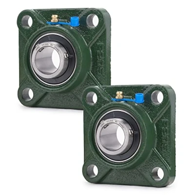 Afbeelding van XiKe 2 stuks UCF205 Boring 25mm Kussenblok vierkante flenslagers, Integraal gietijzeren omhulsel en zelfuitlijnende chroomstalen lagers.