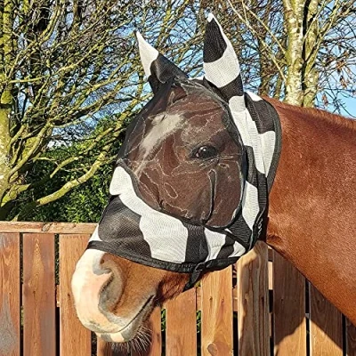 Afbeelding van Bucas Buzz Off Zebra Deluxe Masker met Oren XS