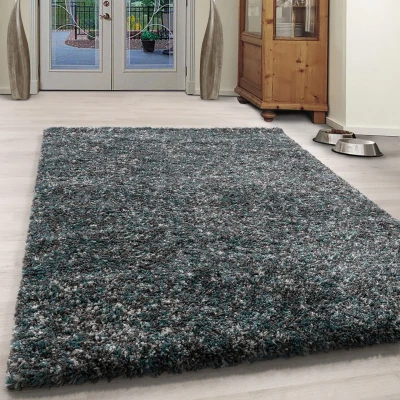 Afbeelding van Rainbow Soft Shaggy Hoogpolig Vloerkleed Blauw 80x250 cm