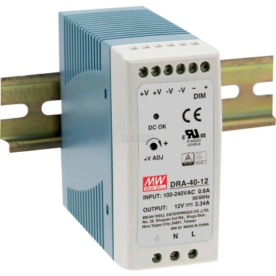 Afbeelding van Mean Well DRA 40 12 DIN rail netvoeding V/DC 3.34 A 40.08 W Aantal uitgangen: 1 x Inhoud: stuk(s)
