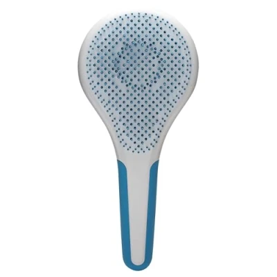 Afbeelding van Michel Mecier Haarontklitter voor nat en droog haar, zachte haarborstel, antislip handgreep gezond dik krullend blauwwit, 1 stuk