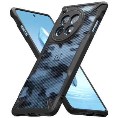Afbeelding van Ringke Fusion X hoesje Compatibel met OnePlus 12R (2024), Bescherming van militaire kwaliteit Antikras Geavanceerde Robuuste Heavy Duty Bumper PC + TPU Cover Camo Black