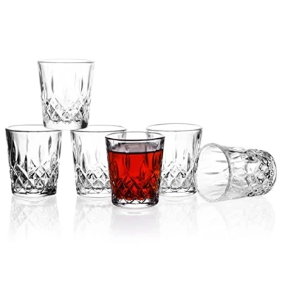 Afbeelding van dikbona Shotglazen, 2 oz Mini Shotglas Set van 6/60ml Shotglazen/Bril Snifters/Leuke Shotglazen/Clear Shot Glasses/Sherry Glasses/Proefglazen/Heavy Base Shotglazen