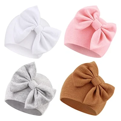 Afbeelding van DRESHOW Pasgeboren Baby Hoedjes Ziekenhuis Hoedje Verpleegkunde Beanie Infant Strik voor 0 6 Maanden