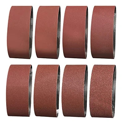 Afbeelding van Sruhrak Schuurbanden 100 X 610mm 1 Korrel 40/60 &amp; 2 80/120/180/240/320/400 Schuurband voor het Slijpen Polijsten en Ontroesten, Geschikt Bandschuurmachine 610X100 (14 Stuks)