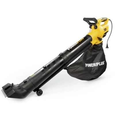 Afbeelding van Powerplus POWXG4038 Elektrische Bladblazer bladzuiger van 3300 W, maximale luchtsnelheid 300 km/h, 4 in 1 versnipperen, blazen, zuigen en harken, met 45 L opvangzak, tuingereedschap