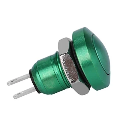 Afbeelding van momentary drukknop voor auto, waterdichte metalen mini drukknopen 1A 24V 8mm auto push button netschakelaar zink aluminium legering (groen)