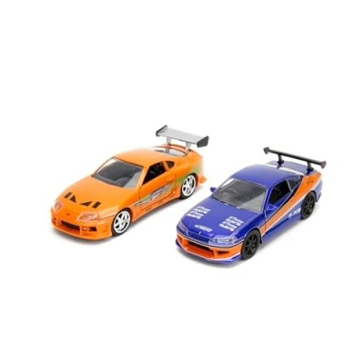 Afbeelding van Fast and Furious modelauto&#039;s Toyota Supra + Nissan Silvia duo pack schaal 1:32