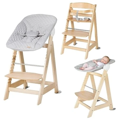 Afbeelding van roba Kinderstoel Born Up naturel Set 2 in 1 incl. Newborn Style grijs