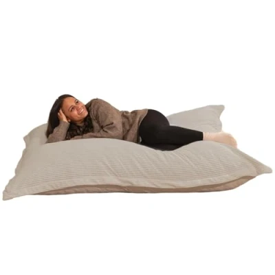 Afbeelding van Bananair Gigantische zitzak XXL voor binnen van corduroy, 180 x 140 cm, zacht, comfortabel en afneembaar, royaal gevoerd, volledige ontspanning, bed, XXL, slaapkamer, jongeren, gamer