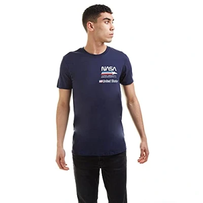 Afbeelding van Nasa Vliegtuig Aeronautics T shirt voor heren, Blauw (marine marine), XL