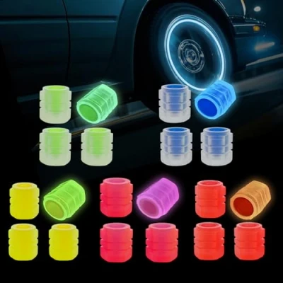 Afbeelding van RYHHH 20 Stuks Bandventieldoppen,5 Kleuren Gloeiende Ventieldopjes Voor Auto&#039;s,Lichtgevende Bandventieldopjes, Stabiele Bandenspanning, Auto, Vrachtwagen, Motorfiets, SUV En Fiets