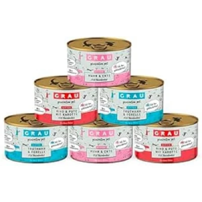 Afbeelding van GRAU het origineel Natvoer voor katten Mischtray Kitten Generation Pet, 6 pack (6 x 200 g), mix van verschillende menu&#039;s, kittens