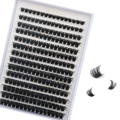 Afbeelding van FANDIQ individuele wimpers, 224 stuks, natuurlijke clusterwimpers, D krul, Russische clusterwimpers voor beginners (100D, 8 16 mm)